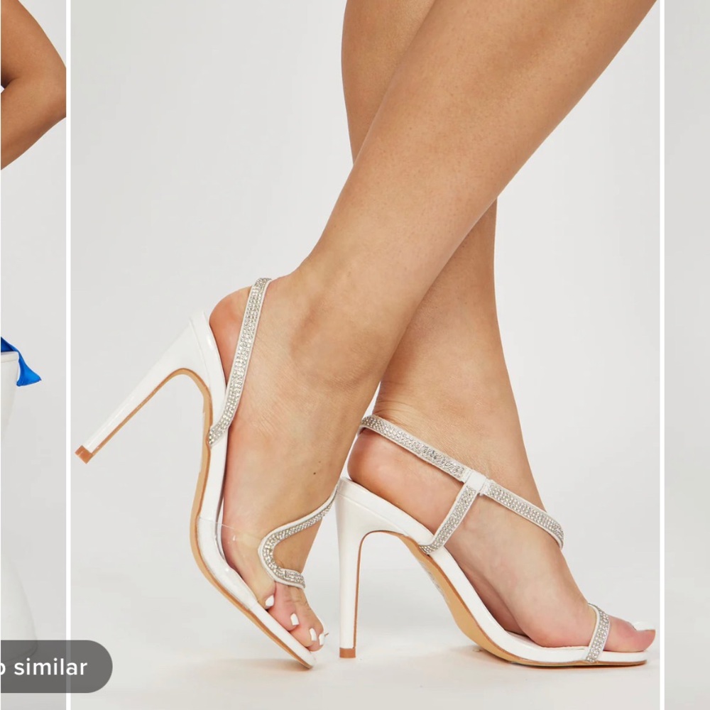 white embellished heels